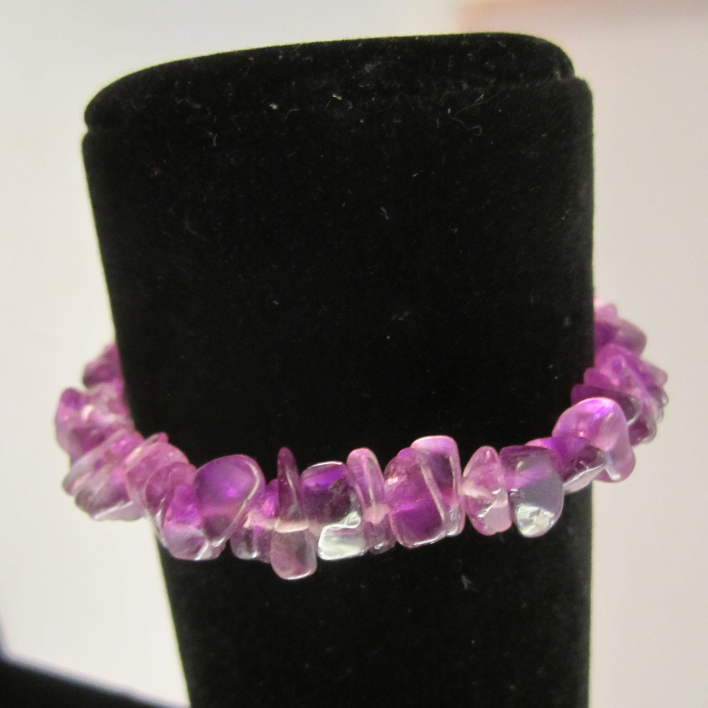 Dark Purple Amethyst Bracelet with Filigree Clasp